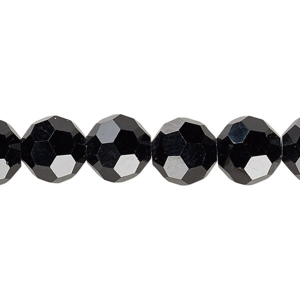 Bead 1pk 32 facets black, Celestial Crystal® 10mm round 15.5-16 inch image number 0