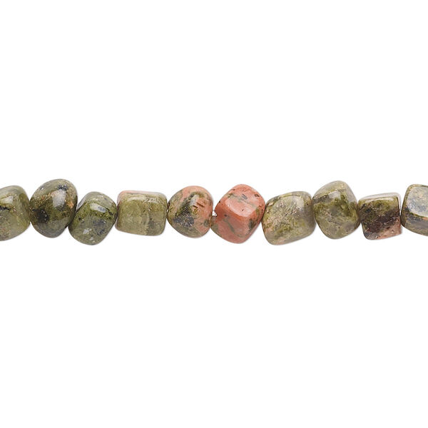 Unakite 1pkg1, pebble bead natural 15.5-16 inch small image number 0