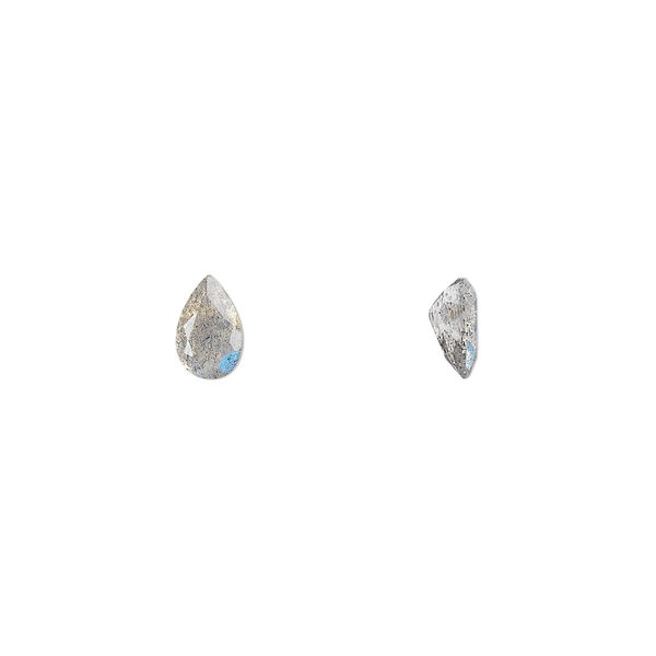 Labradorite 1pkg1, hand-cut faceted pear gem natural 6x4mm image number 0