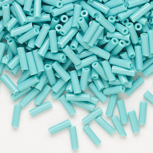 Bead, Preciosa Ornela Czech glass, bugle bead, pkg/500g, #3, opaque seafoam green, (63130). image number 0