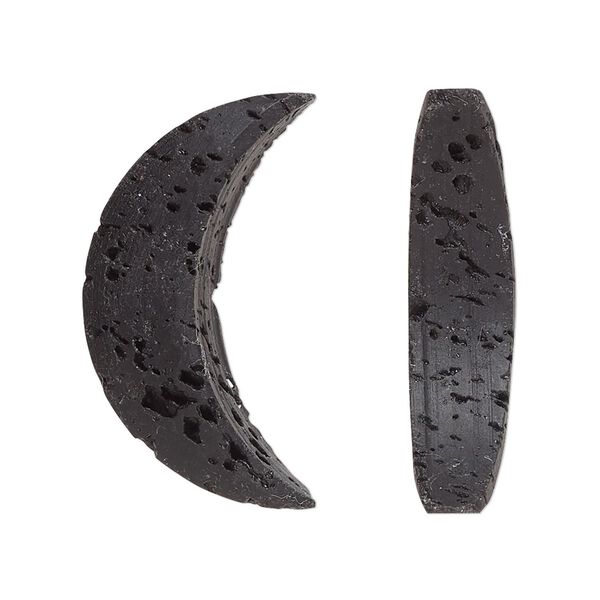 Lava rock 1pkg2, undrilled moon focal 30x16mm image number 0