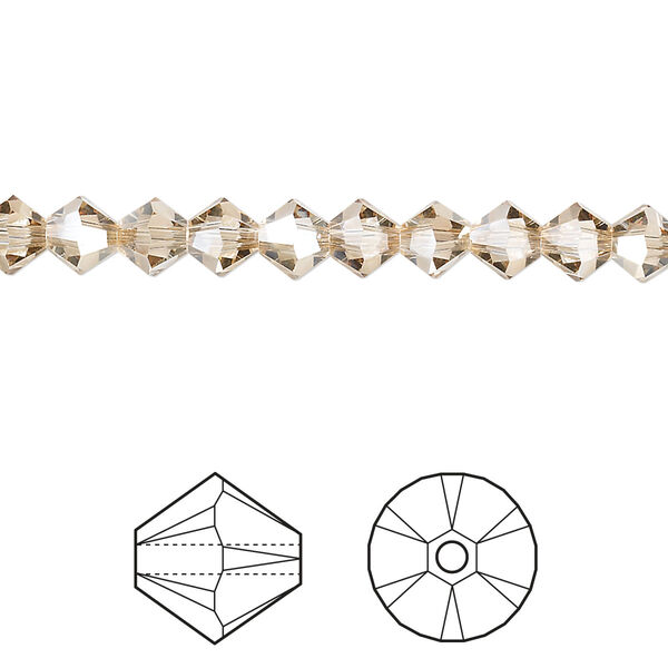 Bead 24pk crystal golden shadow, Crystal Passions® 5mm bicone 5328 image number 0