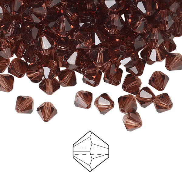 Bead 576pk light burgundy, Preciosa Czech crystal 5mm bicone image number 0