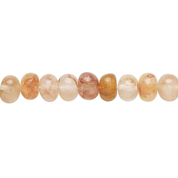 Yellow iron quartz 1pkg1, hand-cut rondelle bead natural 14 inch 6x5mm-7x6mm image number 0