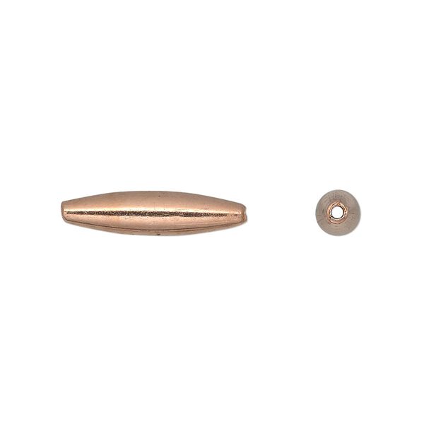 Bead, copper, 19x4.5mm smooth oval. Sold per pkg of 50. image number 0
