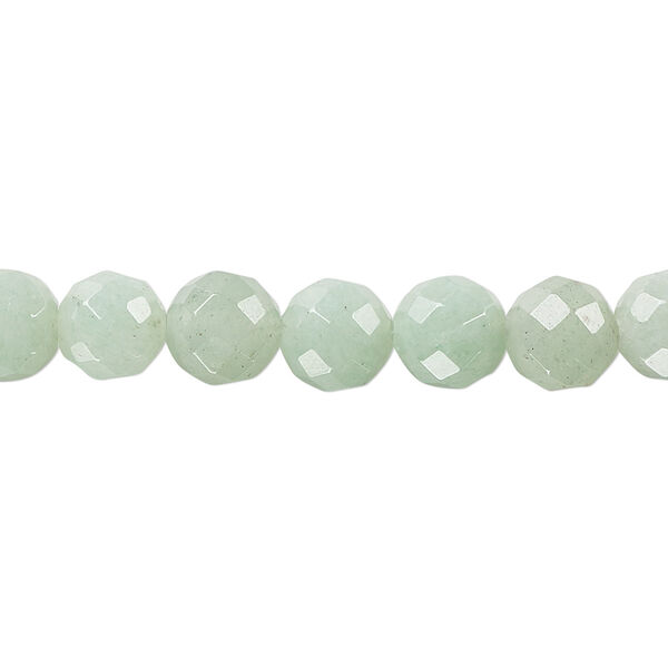 Green aventurine 1pkg1, faceted round bead natural 15.5-16 inch 8mm image number 0