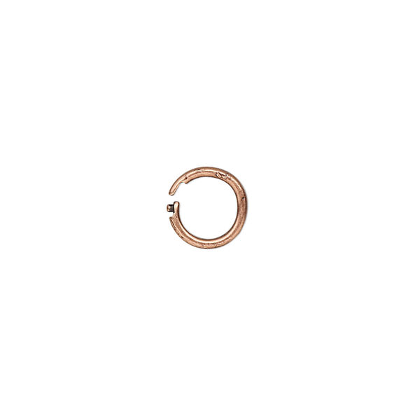 Loop Lock™, JBB Findings, antique copper-plated brass, 8mm smooth round. Sold per pkg of 4. image number 0