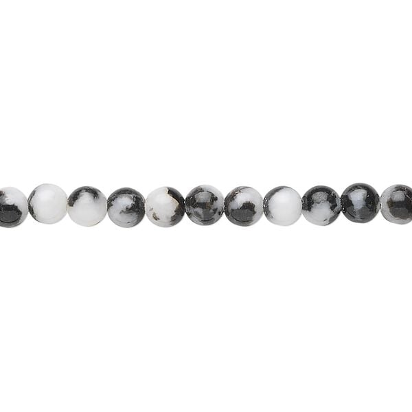 Zebra "jasper" (onyx marble) 1pkg1, round bead natural 15.5-16 inch 4mm image number 0