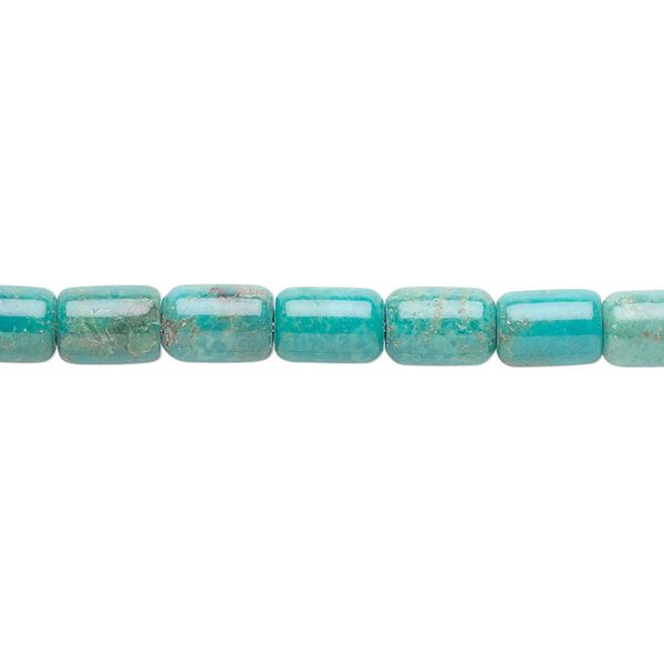 Turquoise 1pkg1, round tube bead 15.5-16 inch 7x5mm image number 0