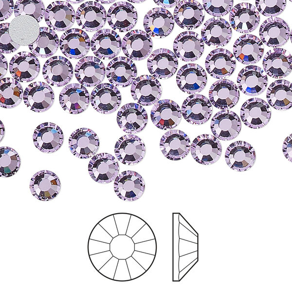 Flat back 1440pk violet foil back, Preciosa Viva 12® Czech crystal rhinestone 4.6-4.8mm chaton rose round SS20 image number 0