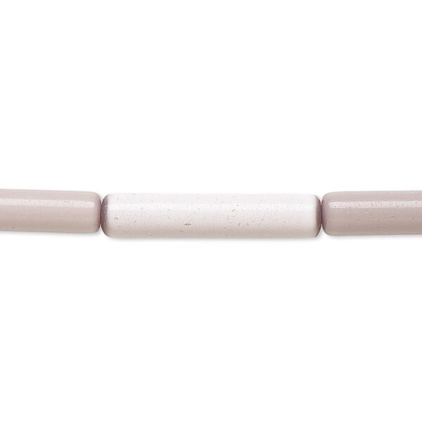 Bead, cat's eye glass (fiber optic glass), lavender, 22x4mm-23x5mm round tube. Sold per 15-inch strand. image number 0