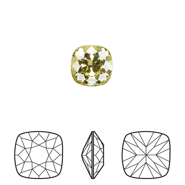 Fancy stone 144pk citrus green foil back, Swarovski® 10mm cushion 4470 image number 0