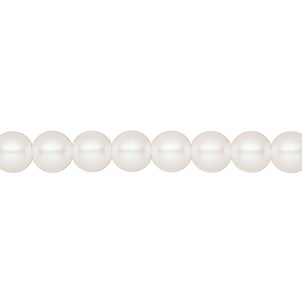 Pearl 25pk pearlescent white, Preciosa Czech crystal 6mm round image number 0