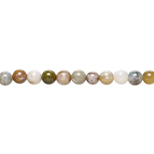 Ocean jasper 1pkg1, round bead natural 15.5-16 inch 4mm image number 0
