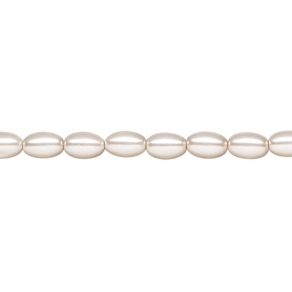 Pearl 1pk light pink, Celestial Crystal® 6x4mm rice 15.5-16 inch image number 0