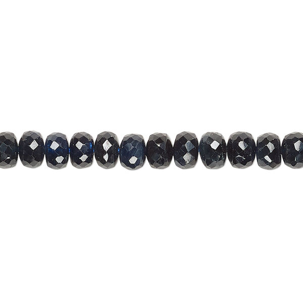 Blue sapphire 1pkg1, hand-cut faceted rondelle bead 14 inch 5x3mm-6x4mm image number 0