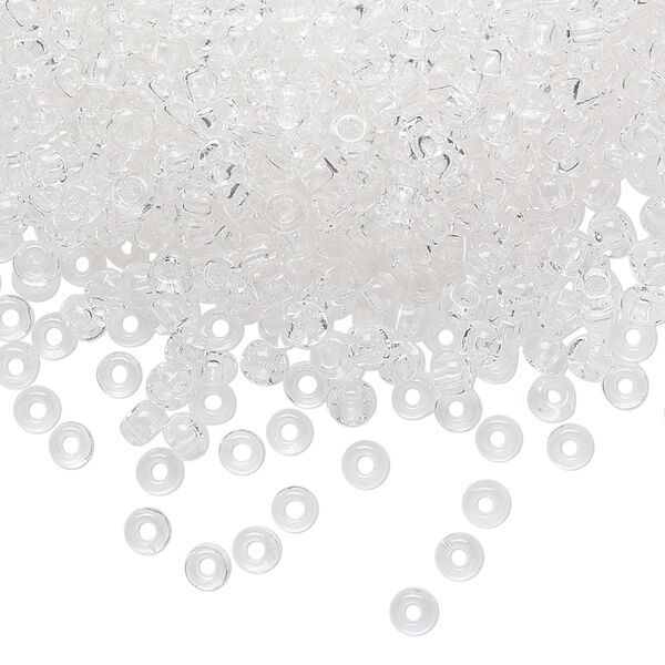 Seed bead, Preciosa Ornela Czech glass, pkg/500g, #8 rocaille, transparent clear, (00050). image number 0