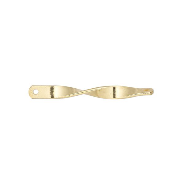 Link, gold-plated brass, 30x3mm twist. Sold per pkg of 20. image number 0
