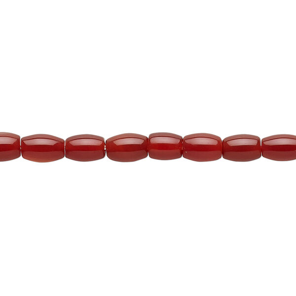 Carnelian 1pkg1, oval bead 15.5-16 inch 6x4mm image number 0