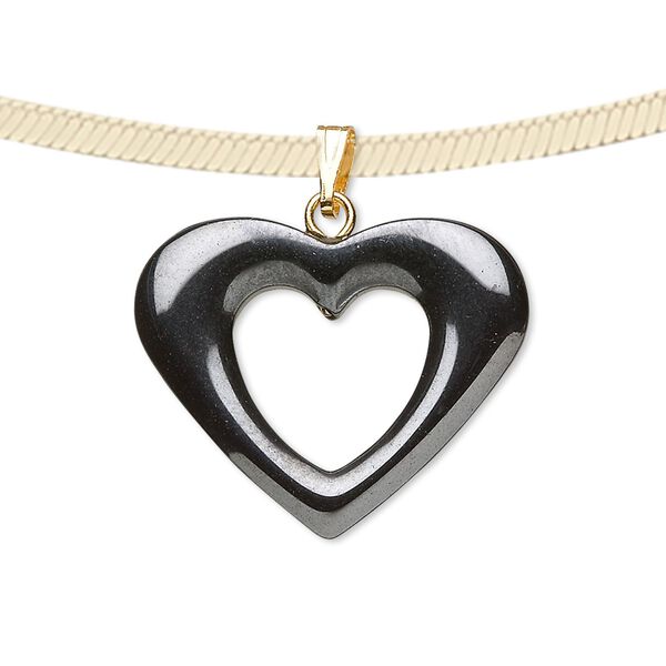 Hemalyke™ / brass 1pkg2, gold-finished / silver-finished open heart pendant 26x20mm image number 0