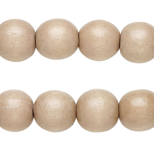 Taiwanese cheesewood 1pkg2, hand-cut round bead 15.5-16 inch medium tan 12mm image number 0