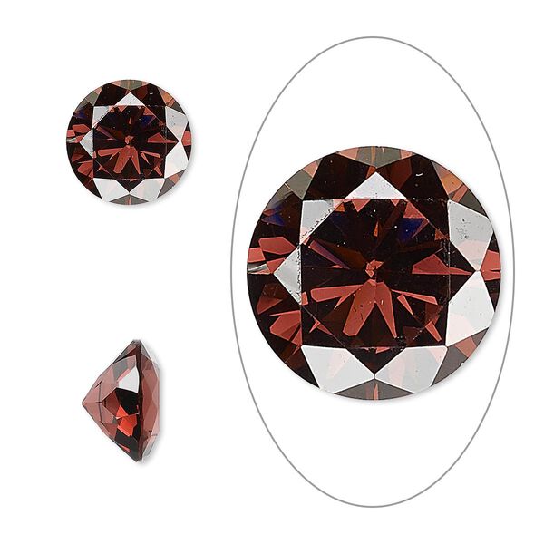 Gem, cubic zirconia, alexandrite purple, 10mm faceted round, Mohs hardness 8-1/2. Sold individually. image number 0