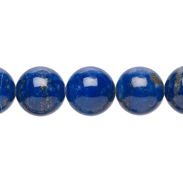 Bead, lapis lazuli (natural), 12mm round, A- grade, Mohs hardness 5 to 6. Sold per 15-1/2" to 16" strand. image number 0