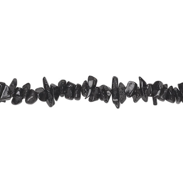 Bead, black spinel (natural), small chip, Mohs hardness 8. Sold per 34-inch strand. image number 0