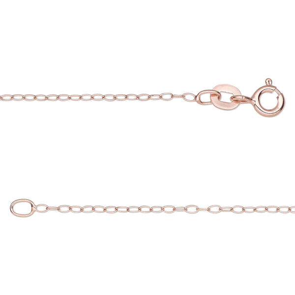 Chain, Gossamer™, rose gold-plated sterling silver, 1.2mm cable, 18 inches with springring clasp. Sold individually. image number 0