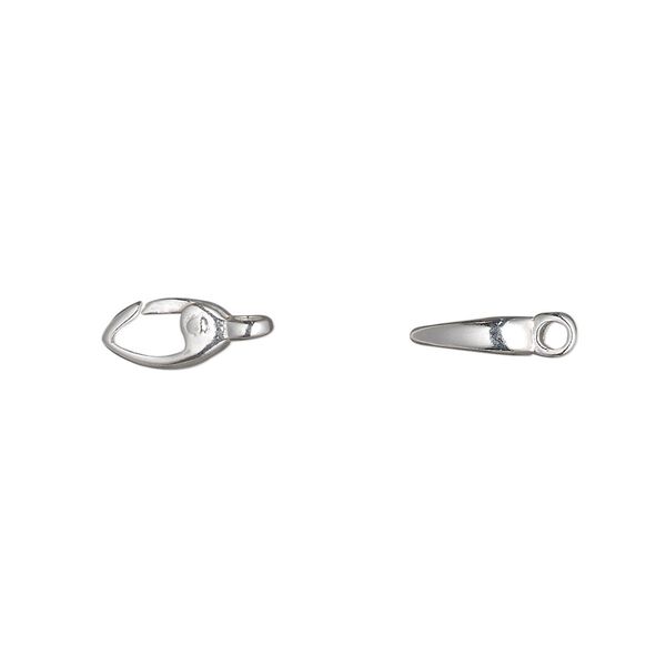 Clasp, triggerless lobster claw, sterling silver, 9x5mm marquise. Sold individually. image number 0