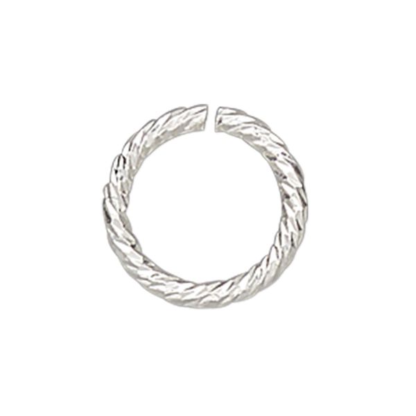 Jump ring, sterling silver, 6mm diamond-cut round, 4.7mm inside diameter, 20 gauge. Sold per pkg of 20. image number 0