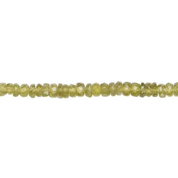 Vesuvianite 1pkg1, hand-cut faceted rondelle bead natural 13 inch 3x1mm-4x2mm image number 0