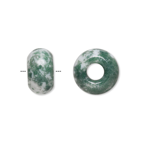 Tree agate 1pkg2, rondelle bead natural B grade, 14x8mm Dione® image number 0