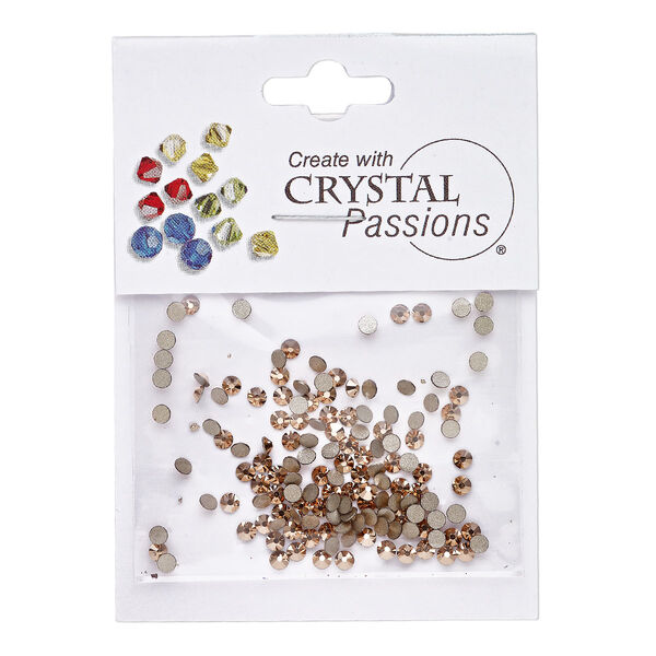 Flat back 144pk crystal rose gold foil back, Crystal Passions® 2.5-2.7mm rose round SS9 2058 image number 0