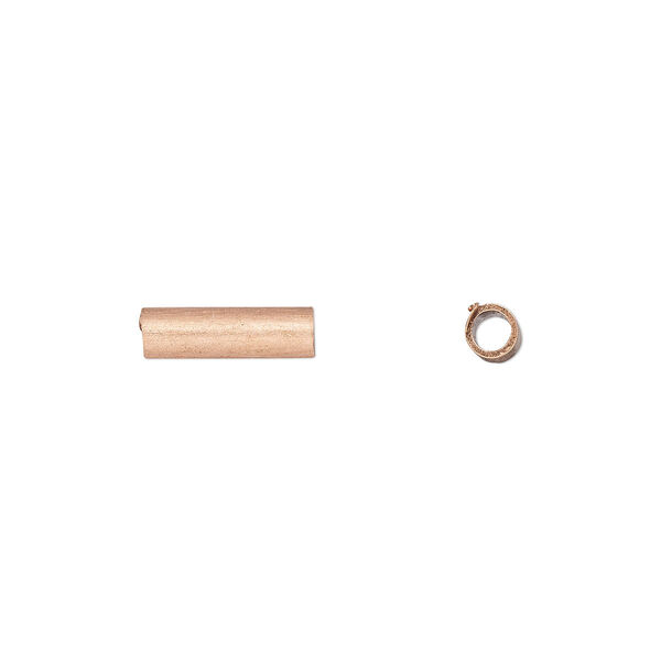 Crimp, Artistic Wire®, copper, 10x3mm tube, 2mm inside diameter. Sold per pkg of 55. image number 0