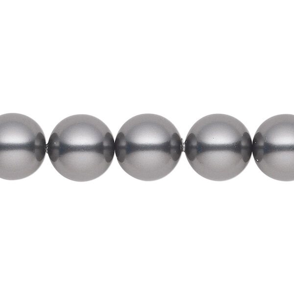 Pearl 25pk dark grey, Crystal Passions® 10mm round 5810 image number 0