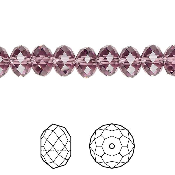 Bead 288pk iris, Swarovski® 8x6mm rondelle 5040 image number 0