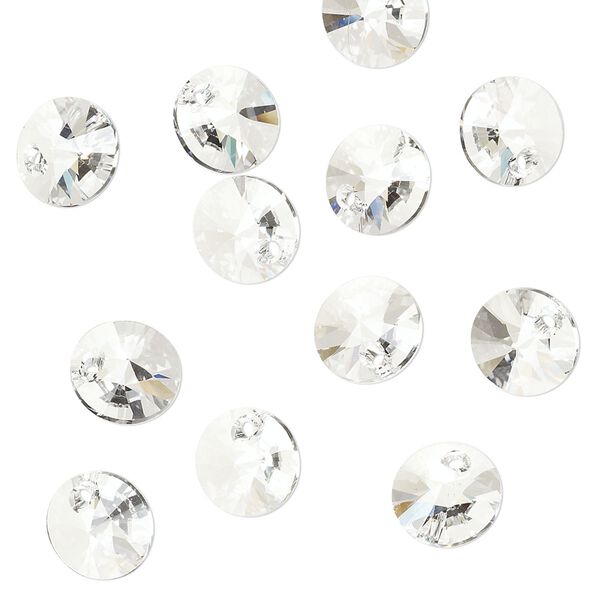 Drop 144pk crystal, Swarovski® 8mm pendant mini disk 6428 image number 1