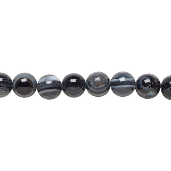 Bull's eye agate 1pkg1, hand-cut round bead natural 15.5-16 inch 6mm image number 0