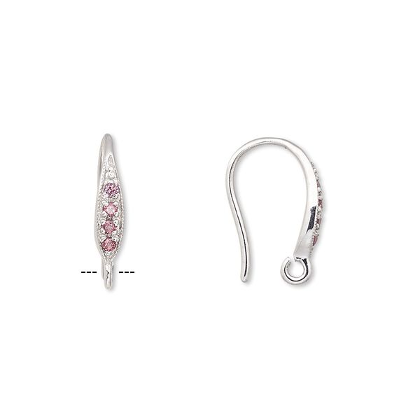 Ear wire fishhook 1pkg2 sterling silver / garnet (natural), 15mm / open loop, 18 gauge 1 pair image number 0