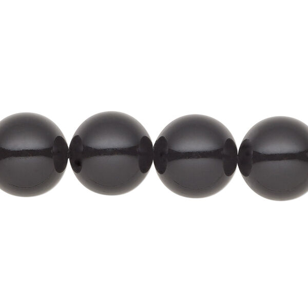 Pearl 10pk magic black, Preciosa Czech crystal 12mm round image number 0