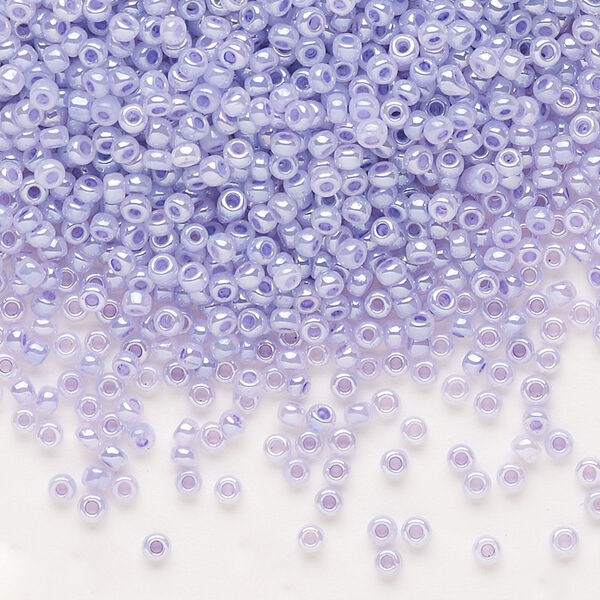 Seed bead, Dyna-Mites™, glass, pkg/1/2kg, #11 round, opaque ceylon pastel lilac, (337 11/0 RR). image number 0