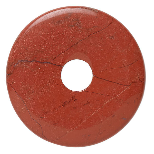 Focal, red jasper (natural), 45mm donut, B grade, Mohs hardness 6-1/2 to 7. Sold individually. image number 0