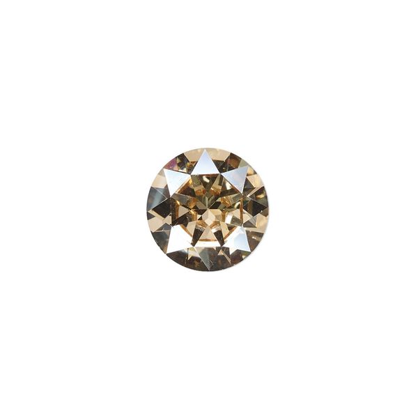 Chaton, crystal rhinestone, champagne, foil back, 12.97-13.22mm faceted round, SS55. Sold per pkg of 2. image number 0