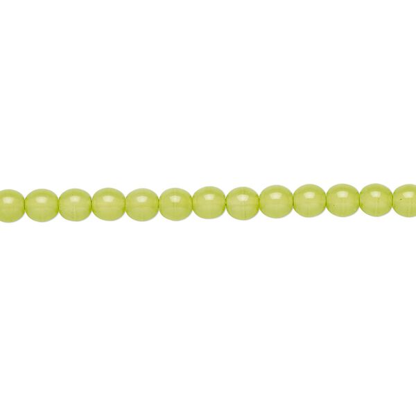 Bead, Czech dipped décor glass druk, opaque mint, 4mm round. Sold per 15-1/2" to 16" strand. image number 0