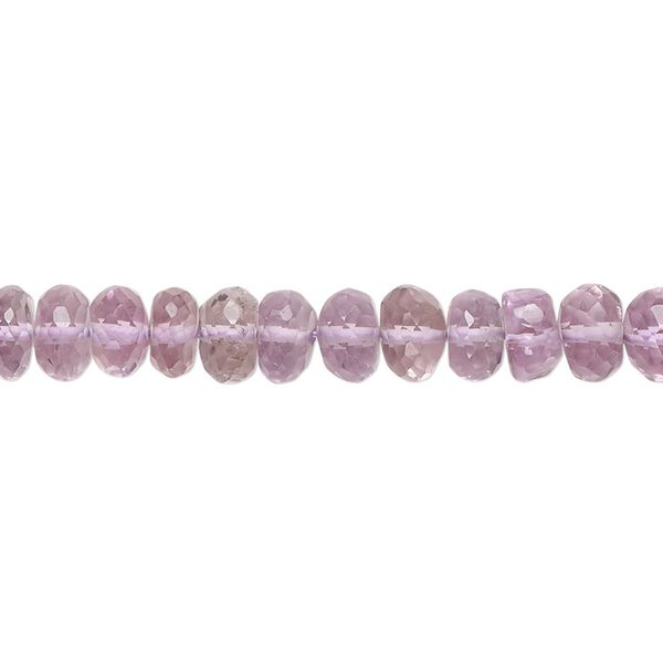 Amethyst 1pkg1, hand-cut micro-faceted rondelle bead natural 7.5 inch graduated 6x4mm-10x5mm image number 0