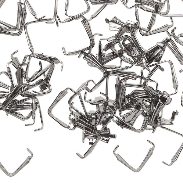 Bail, gunmetal-plated brass, 8x3.5mm ice-pick. Sold per pkg of 100. image number 0