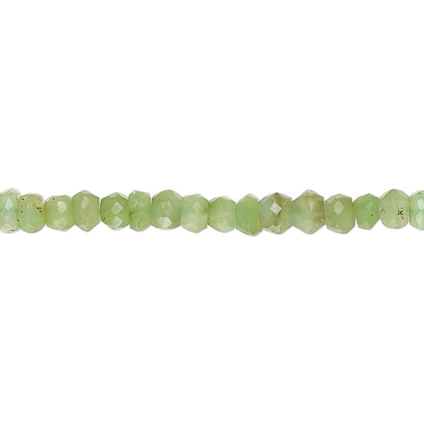 Chrysoprase 1pkg1, hand-cut faceted rondelle bead natural 14 inch 4x3mm-5x4mm / 4mm image number 0
