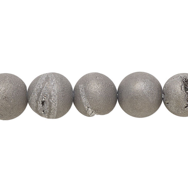 Druzy agate 1pkg1, matte round bead 8 inch 10mm image number 0