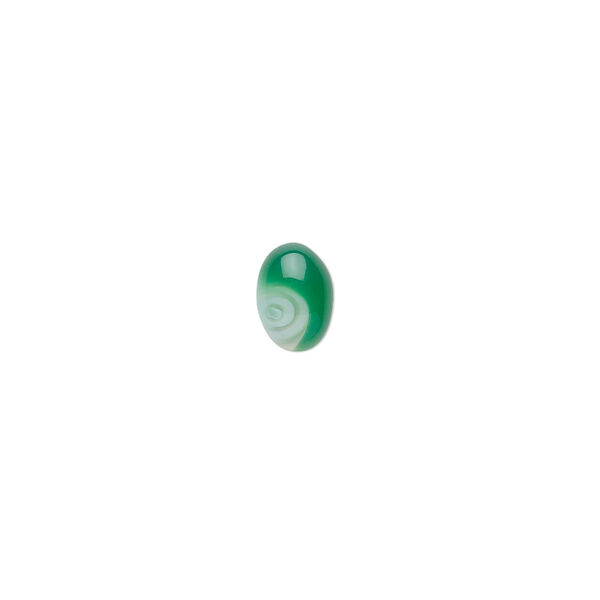 Striped green agate 1pkg10, calibrated oval cab 8x6mm image number 0